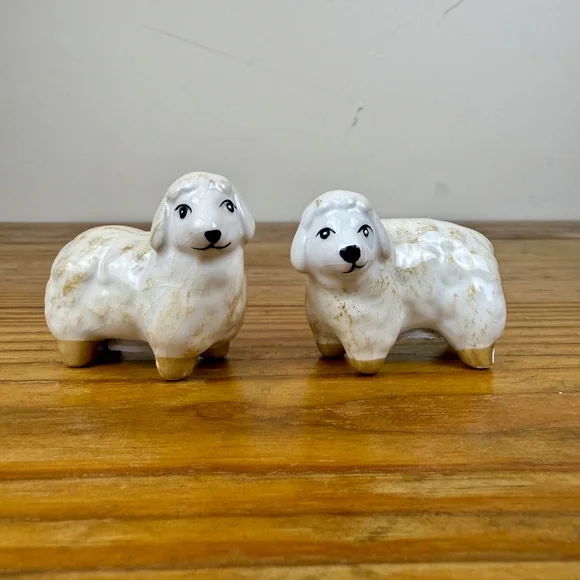Vintage Lamb Salt & Pepper Shakers | Ceramic Sheep Figurines | Cottagecore - Picture 8 of 8